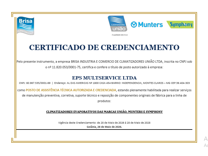 Certificado de Credenciamento EPS Multservice